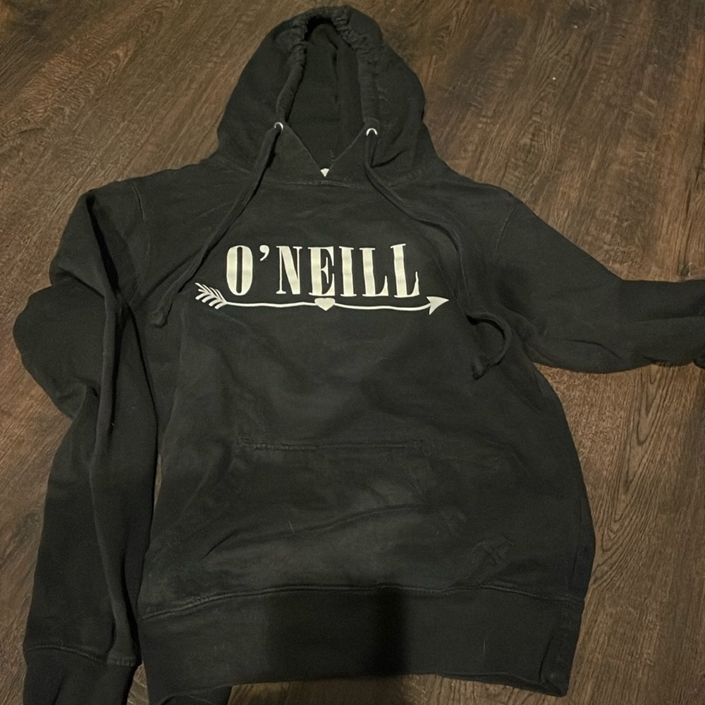 black o’neill hoodie with arrow, black size small